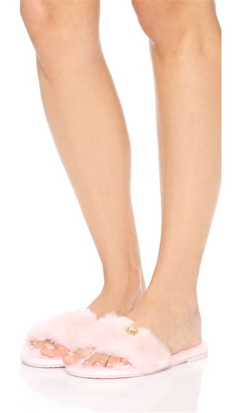 pink michael kors slippers|michael kors black slippers.